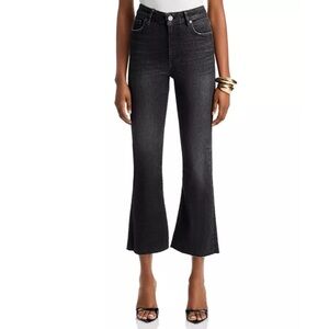 Frame Le Crop Mini Boot Jeans Claudius Black Wash High Rise Raw Edge size 26 NWT